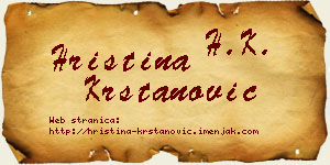 Hristina Krstanović vizit kartica